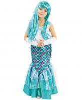 Карнавальный костюм Русалка платье, ободок, перчатки, парик