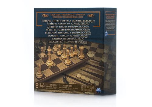 Настольная игра Шахматы/шашки/нарды 3 в 1 Spin Master