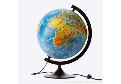 Глобус Земли физическо-политический 320мм с подсветкой Рельефный Классик Евро