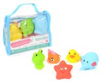 Набор игрушек для купания 'Elefantino. Животные' (брызгалки), 5 штук в сумочке 15*6*13 см.