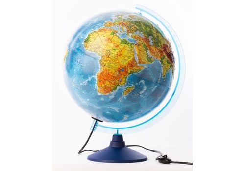 Глобус Земли физический 320мм с подсветкой Рельефный Классик Евро