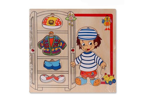 Деревянная игрушка Altacto Пазл - Гардероб мальчика
