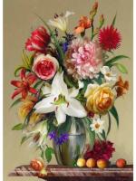 Картина мозаикой (40Х50) БУЗИН. САДОВЫЕ РОМАШКИ(квадр. эл-ты) (40 цветов)