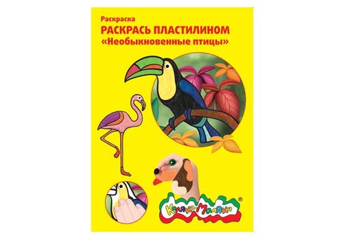 Раскраска пластилином Необыкновенные птицы А4 Каляка-Маляка