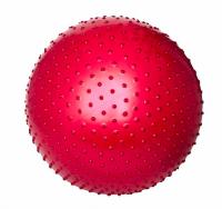 Мяч гимнастический массажный, красный, 65см антивзрыв+насос+инд. коробк