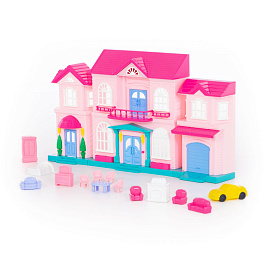 Кукольный домик София с набором мебели и автомобилем (14 элементов) (в пакете)